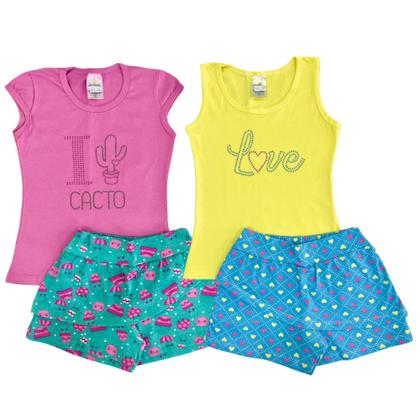 Imagem de Kit 5 Conjunto Infantil Menina Roupa Verão tamanho 1 ao 8