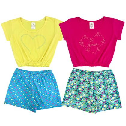 Imagem de Kit 5 Conjunto Infantil Menina Roupa Verão tamanho 1 ao 8