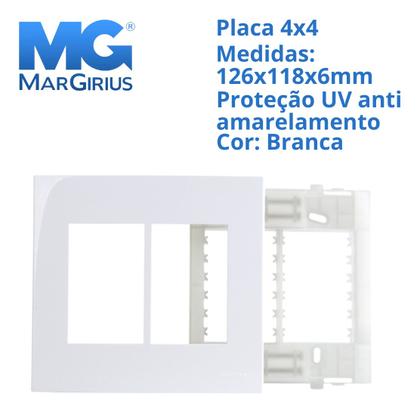 Imagem de kit 5 Conjunto Placa 4x4 6 Postos Horiz Br com Sup Sleek