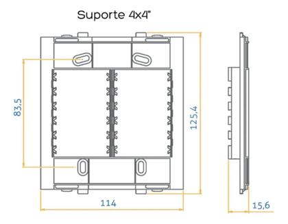 Imagem de kit 5 Conjunto Placa 4x4 6 Postos Horiz Br com Sup Sleek