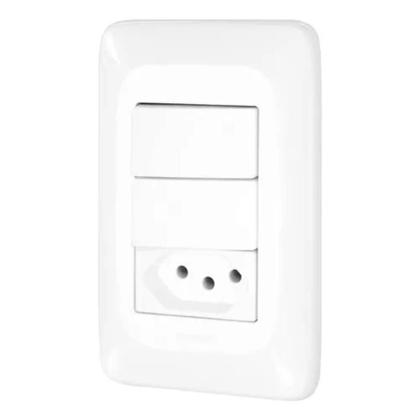 Imagem de Kit 5 Conjuntos 1 Interruptor Simples + Tomada 10A Pial Pop