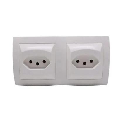 Imagem de Kit 5 Conjuntos 2 Tomadas 10A Pial Sistema X 675062