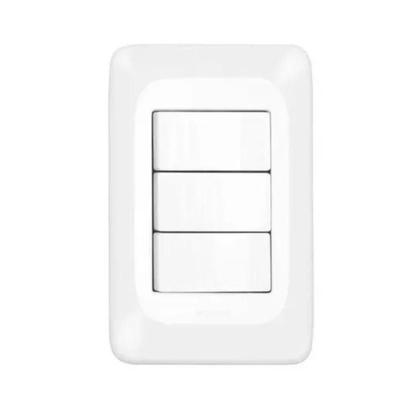 Imagem de Kit 5 Conjuntos 3 Interruptores Simples 4x2 Pial Pop LGX111