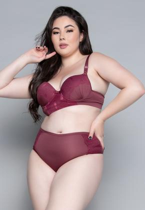 Imagem de Kit 5 Conjuntos de Lingerie Plus Size Wls Modas Sutiã Reforçado Com Bojo Calcinha Luxo