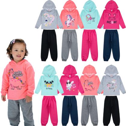 Imagem de Kit 5 Conjuntos De Moletom Infantil Inverno Menina Atacado