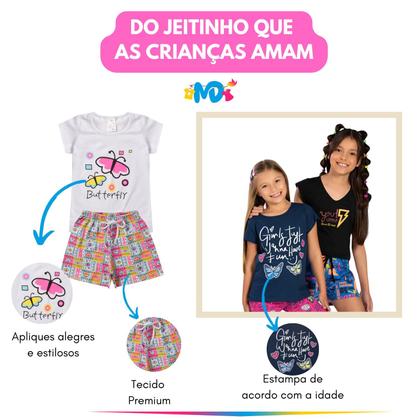 Imagem de Kit 5 Conjuntos Infantil Juvenil Menina + Bolsa Verão 1 a 16