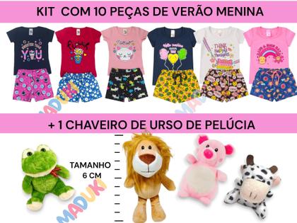 Imagem de Kit 5 Conjuntos Infantil Juvenil Menina + Urso Pelúcia 1 a 16