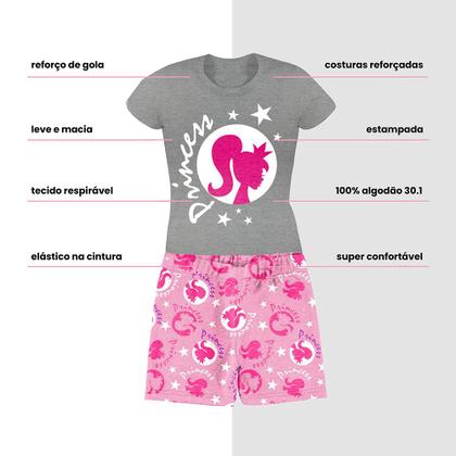 Imagem de Kit 5 Conjuntos Infantil Menina 10 Peças Camisetas e Shorts