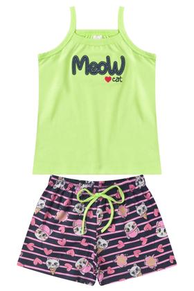 Imagem de Kit 5 Conjuntos Infantil Menina Verão Blusa de Alcinha e Shorts com Elástico Malha com Elastano