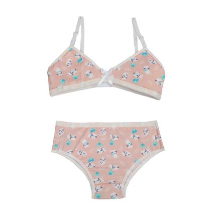 Imagem de Kit 5 Conjuntos Menina Moça Infantil Estampado Sem Bojo Com Espuma