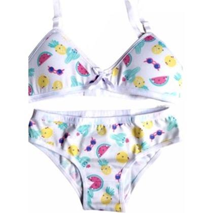 Imagem de Kit 5 Conjuntos Menina Moça Infantil Estampado Sem Bojo Com Espuma