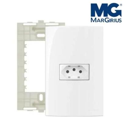 Imagem de Kit 5 Conjuntos Placa com Tomada 2P+T 20A 4x2 Sleek Margirius 16003