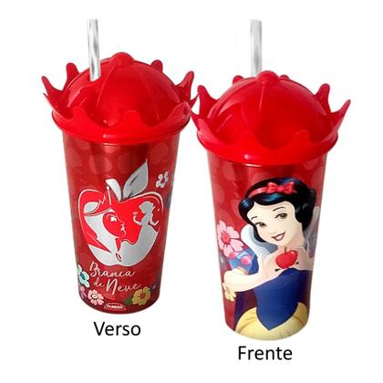 Imagem de Kit 5 Copos com Canudo Shake Princesa Branca de Neve 500ml