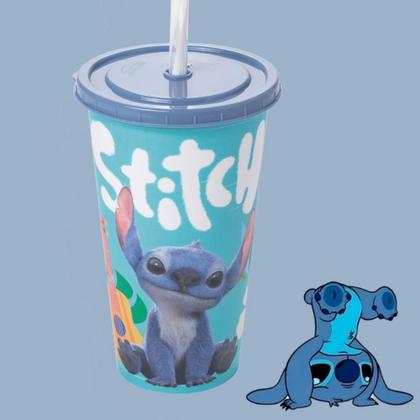 Imagem de Kit 5 Copos Stitch 500ml Filme Personalizado Com Tampa e canudo Bpa Free Disney Lembrancinha Festa -