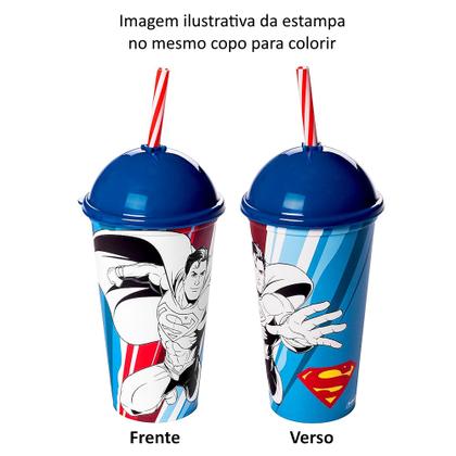 Imagem de Kit 5 Copos Superman Super Homem com Canudo para Festa Infantil