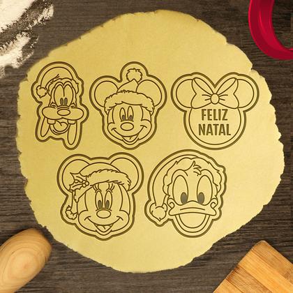 Imagem de Kit 5 Cortadores Biscoito Turma Mickey Natal