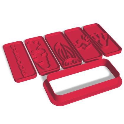 Imagem de Kit 5 Cortadores Marca Biscoito Páscoa Coelho Cenoura Focinho