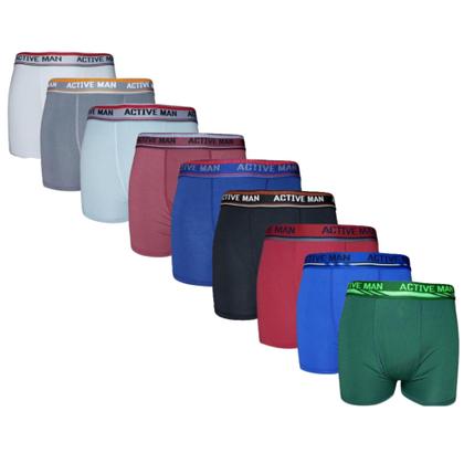 Imagem de Kit 5 Cuecas Box Masculinas Confortável Original Boxer Cores Sortidas Lisas Microfibra