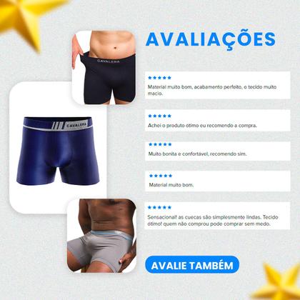 Imagem de Kit 5 Cuecas Boxer Cavalera Sem Costura Poliamida Original