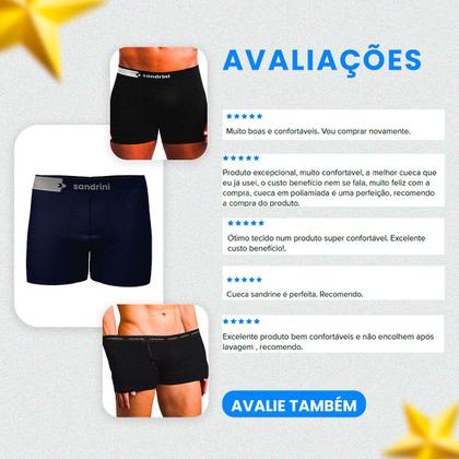 Imagem de Kit 5 Cuecas Boxer Sandrini Algodão Conforto Masculino Adulto