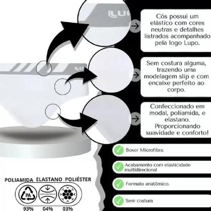 Imagem de Kit 5 Cuecas Lupo Slip Microfibra Conforto e Qualidade Original