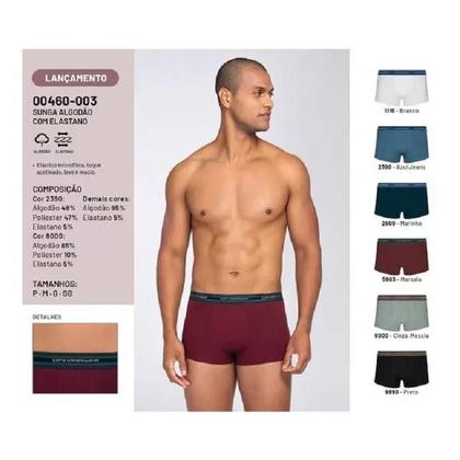 Imagem de Kit 5 Cuecas Sunga Lupo Algodão Original Confortavel Qualidade Extrema