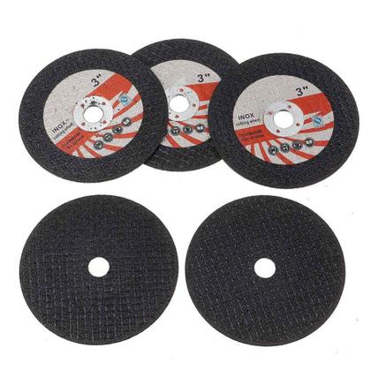 Imagem de Kit 5 Discos Corte Resina 75mm Corte Rápido Acabamento Fino Furo 10mm Esmerilhadeira PowerGrip