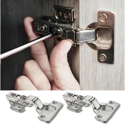 Imagem de Kit 5 Dobradiça 35mm Curva Para Porta Armarios e Moveis