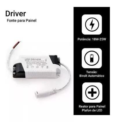 Imagem de Kit 5 Driver Led Reator - Fonte P/ Painel Plafon - 18-25w Bivolt