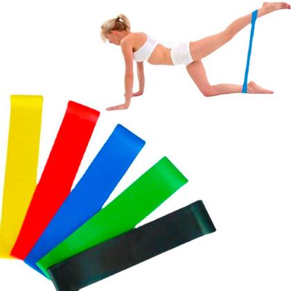 Imagem de Kit 5 Elásticos Treino Resistência Academia Casa Musculação