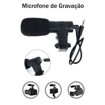 Imagem de Kit 5 em 1 Tripe Estabilizador de Mão Gimbal Microfone Controle Celular Gravação De Vídeo