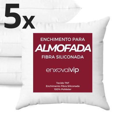 Imagem de Kit 5 Enchimentos de Almofada 45x45 Fibra Siliconada Super MacioRefil Cheio Confortável