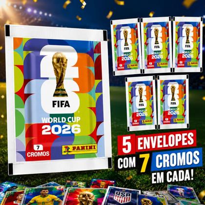 Imagem de Kit 5 Envelopes De Figurinhas Copa do Mundo 2026 FIFA Panini Com 35 Cromos Cards Colecionáveis Original -
