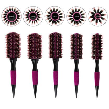 Imagem de Kit 5 Escova de Cabelo Térmicas Cerdas Duplas Profissional Salão de Beleza Hair Cabelos Lisos Modelados Escovados Penteado Cabeleireiro