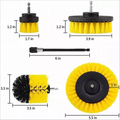 Imagem de Kit 5 Escova Elétrica Rotativa P/ Furadeira Limpeza Pesada