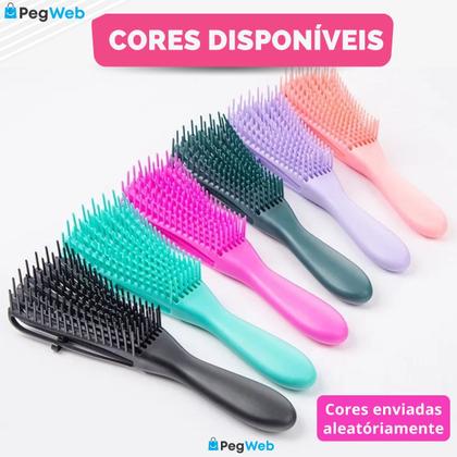 Imagem de Kit 5 Escova Pente Polvo Cabelo Cacheado Crespo Desembaraçar