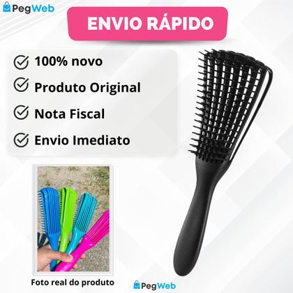Imagem de Kit 5 Escova Pente Polvo Cabelo Cacheado Crespo Desembaraçar