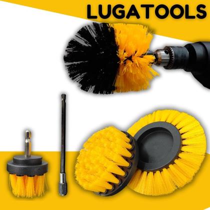 Imagem de Kit 5 Escovas Limpeza Box Sofás Tapetes Estofados Banheiro Para Parafusadeira Furadeira