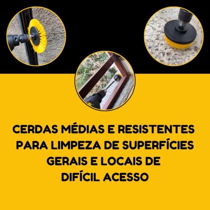 Imagem de Kit 5 Escovas Limpeza Box Sofás Tapetes Estofados Banheiro Para Parafusadeira Furadeira