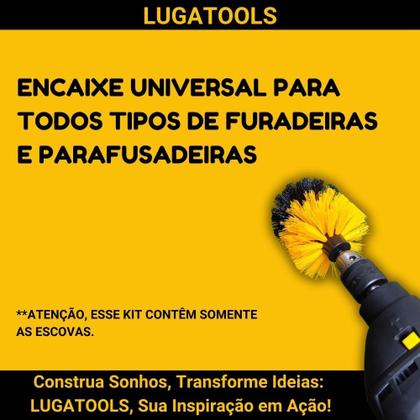 Imagem de Kit 5 Escovas Limpeza Box Sofás Tapetes Estofados Banheiro Para Parafusadeira Furadeira