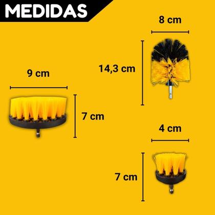 Imagem de Kit 5 Escovas Limpeza Box Sofás Tapetes Estofados Banheiro Para Parafusadeira Furadeira