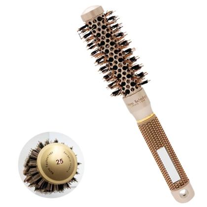 Imagem de Kit 5 escovas termica profissional vazada cerâmica cerdas de javali e nylon com escova raquete 