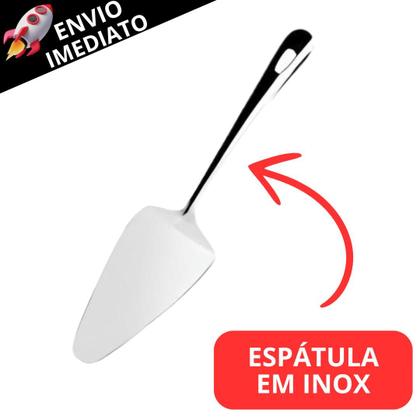 Imagem de Kit 5 Espátula de Cortar e Pegar Bolo em Inox Linha Recife Para Pudim Tortas Salgados Qualidade