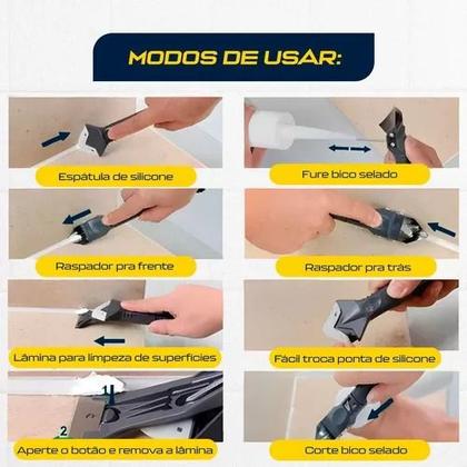 Imagem de Kit 5 Espatula Removedor Aplicador Silicone Rejunte Parede