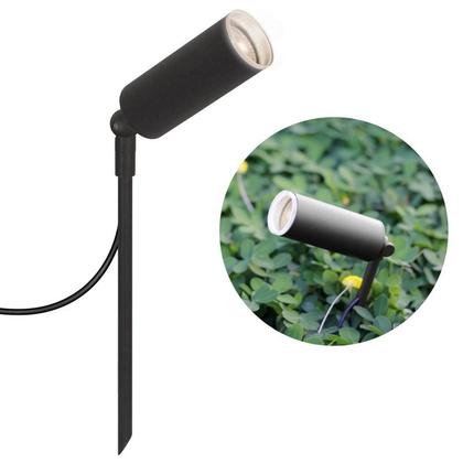 Imagem de Kit 5 Espetos de Jardim Móvel Luminária Balizador Preto 30cm