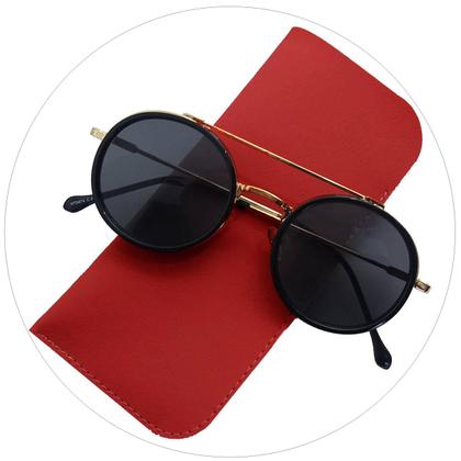 Imagem de Kit 5 Estojo Porta Óculos de Sol e Grau Case Vermelho Capinha Portatil Fino