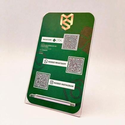 Imagem de Kit 5 Expositor Display A4 Encaixe Mesa Balcão Avisos Pix Qr