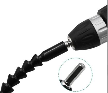 Imagem de Kit 5 Extensores Haste Prolongador Flexivel Parafusadeira Bits 1/4