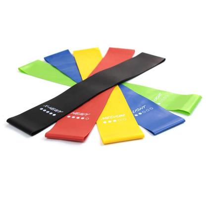 Imagem de Kit 5 Faixa Elástica + Elástico Extensor + Colchonete Treino Ginastica Pilates E Fisioterapia