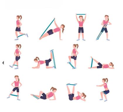 Imagem de Kit 5 Faixa Elástica Mini Band Exercicio Academia Treino Em Casa Yoga Fitness